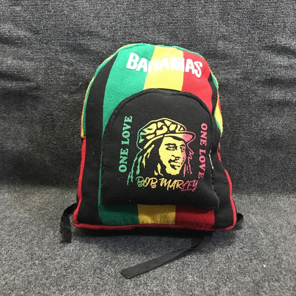 Bob Marley One Love Rasta Mini Backpack Bahamas Reggae Screenprinted Travel Bag